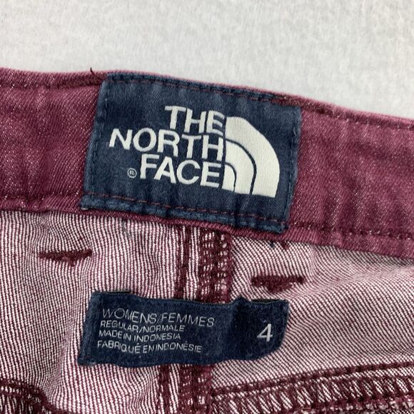 The North Face Straight Leg Jeans Size 4 Womens Solid Dark Burgundy Red Pants S - Picture 3 of 10